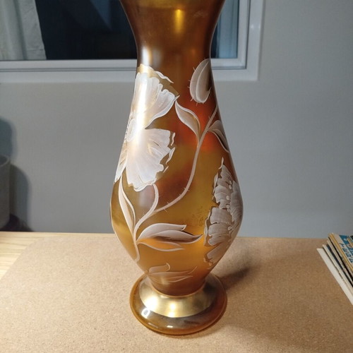 Glass vase used, height 36 cm, width 14 cm