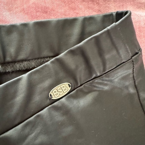 BSB black leather leggings like new with transparent lace, size S