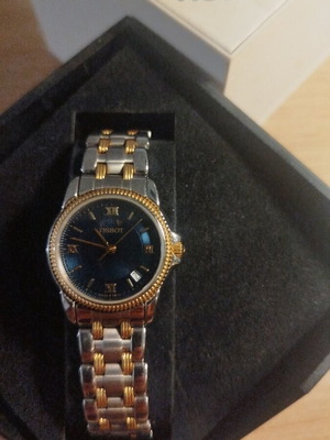 Tissot Ballade γυναικείο ρολόι καινούργιο, δίχρωμο ασημί και χρυσαφί, μπλε καντράν