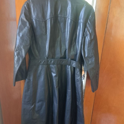 Vintage Juan Herraez Leather Trench Like New, Black, Size M