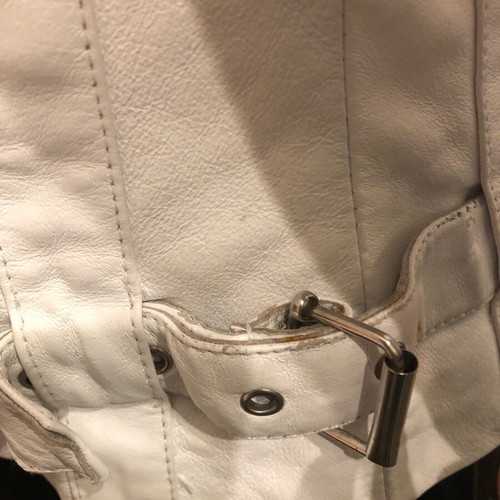 Biston leather jacket white used, needs repainting, size M