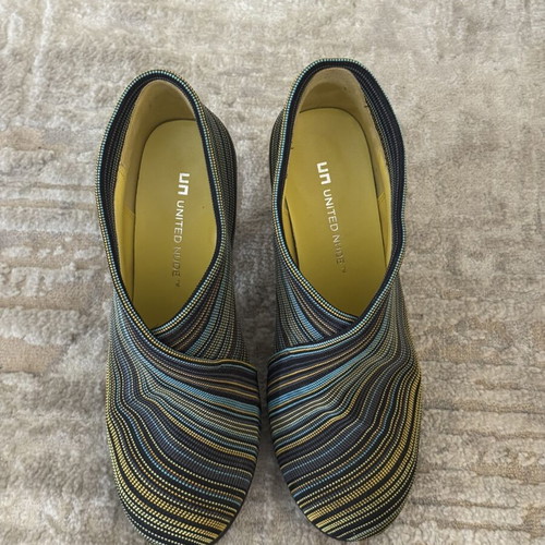 United Nude Fold Bootie striped fabric ankle boots EU 39, like new