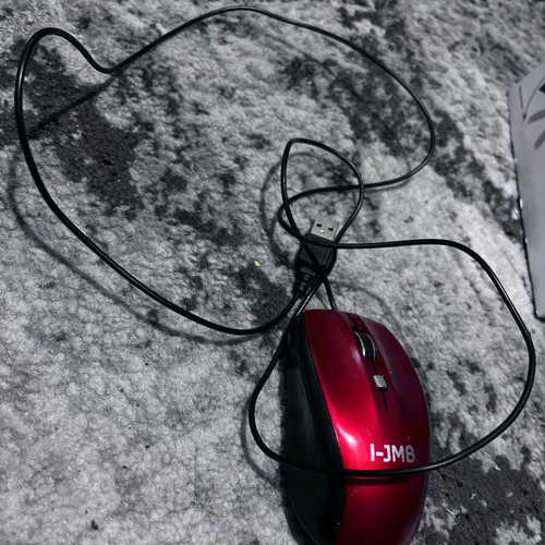 Computer mouse used, red