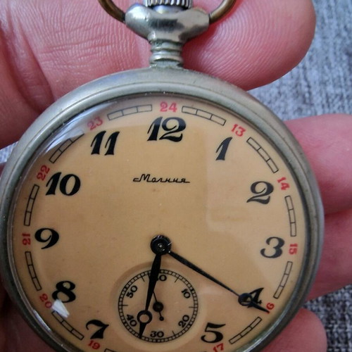 Molnija pocket watch like new