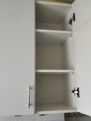 Kitchen cabinets like new, white with countertop and 5 drawers