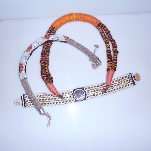 Ethnic necklace set like new, sold together