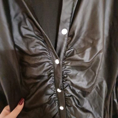 Black Shein leather dress new with buttons