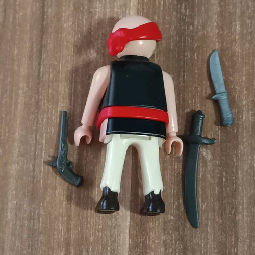 Playmobil Bald Pirate like new with weapon and sword