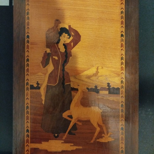 Backgammon and chess set handmade, like new, Armenian marquetry