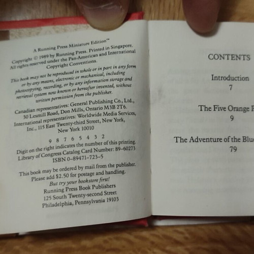 Sherlock Holmes mini book used, 1989, English