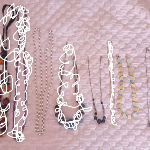 Necklaces from England used, set of 4, 1970-1980