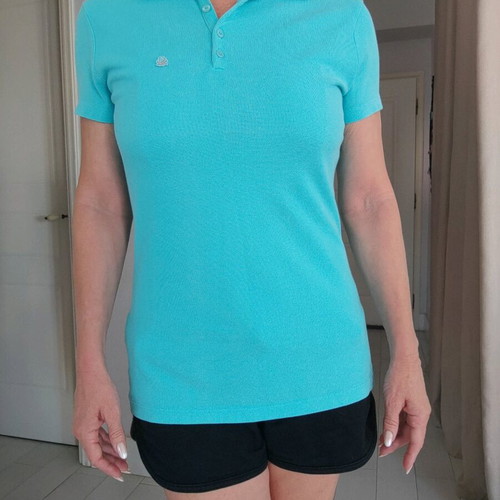 Benetton Polo Shirt L like new, turquoise