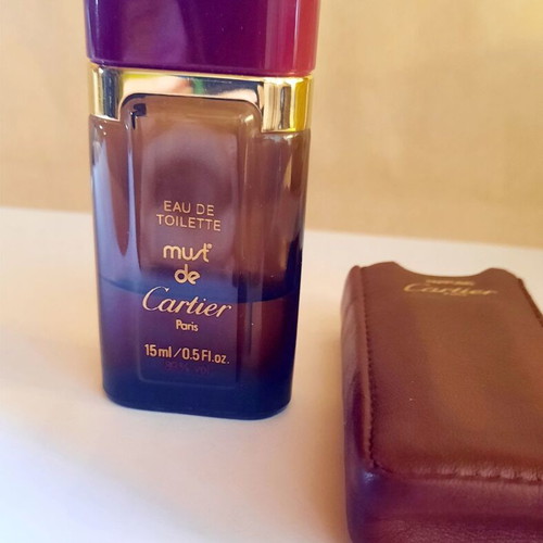 Must de Cartier vintage eau de toilette used with leather case