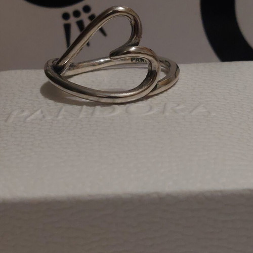 Pandora heart ring new, irregular shape, silver