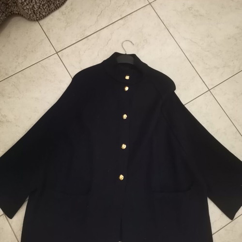Parfois dark blue cape-jacket with gold buttons