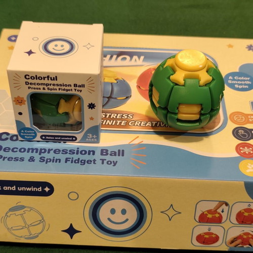 Colorful Decompression Ball Press & Spin Fidget Toy