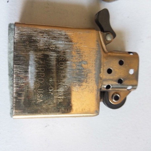 Zippo brass lighter used, functional