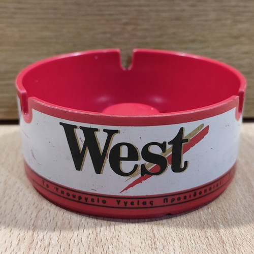 West Cigarettes Plastic Ashtray used, vintage advertising