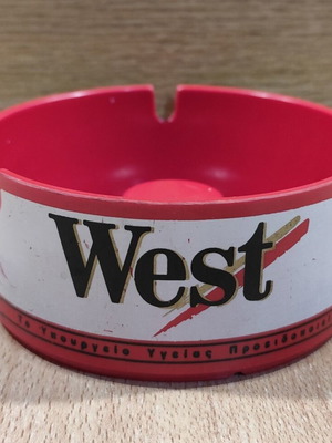 West Cigarettes Plastic Ashtray used, vintage advertising