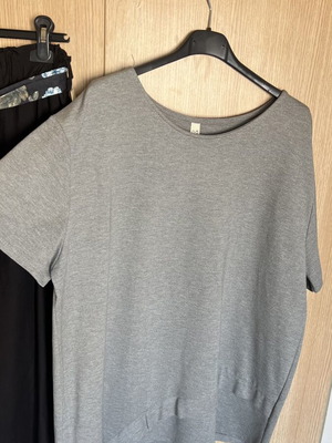Italian Grey Women's Blouse L-XL New, Elastic Jersey Fabric
