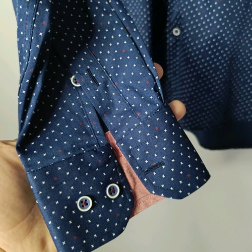 Quattro Sport men's shirt XL like new, blue with micro pattern