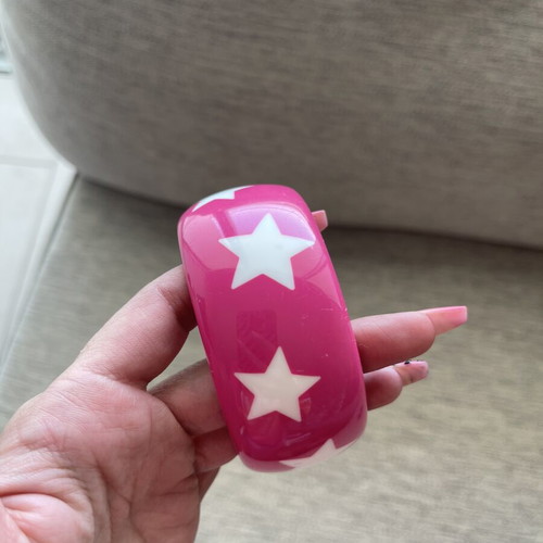 Pink Star Acrylic Bangle Bracelet new, chunky and lightweight