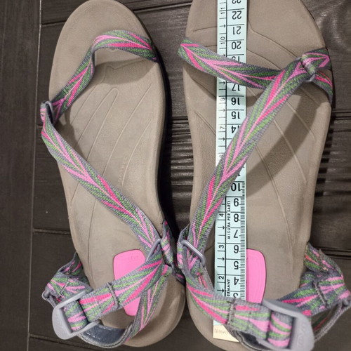 Teva Zirra women's hiking sandals, size 39, grey with pink and green details