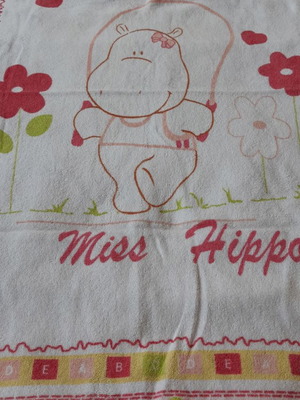 Baby changing towel hippo used, good condition