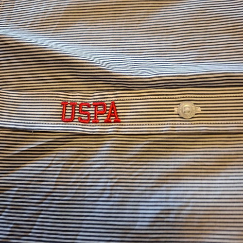 U.S. Polo Assn. shirt size L navy blue with white stripes like new
