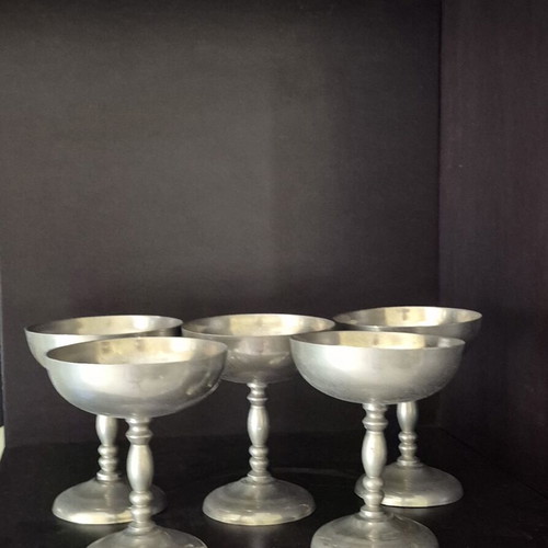 Silver-plated champagne cups used, set of 5