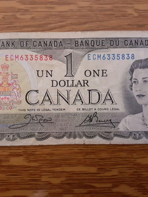 Canada 1 Dollar Banknote 1973 P#85c, very fine