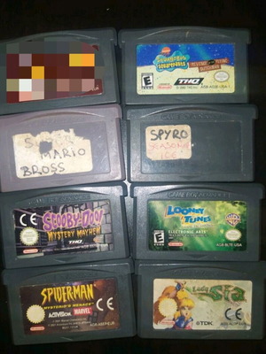 Παιχνίδια GBA μεταχειρισμένα, Supermario, Spyro, Scooby-Doo, Spiderman, Looney Tunes, SpongeBob