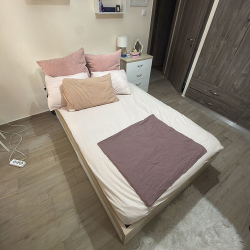 Handmade bed 120x190 with drawers and anatomical mattress like new