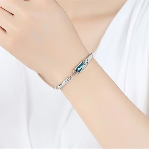 Silver bracelet with zirconia new, blue and silver