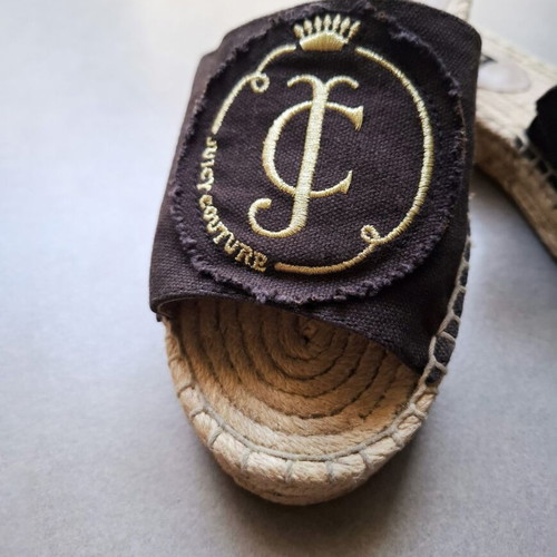 Juicy Couture espadrilles used, black with gold logo, size 38