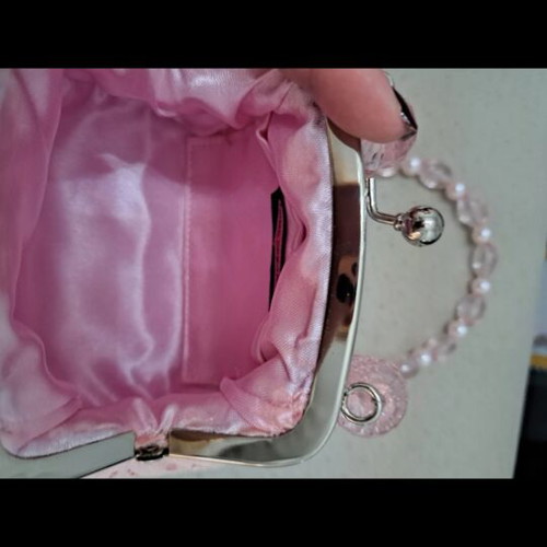 Fullah Sugah pink handbag new, lace with sequins and crystal handle