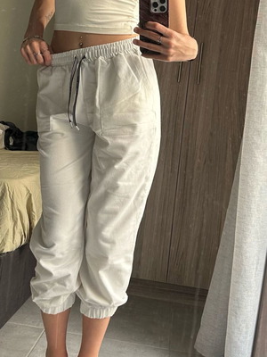 Joggers λευκοί Reline σαν καινούργιο με λάστιχο και τσέπες