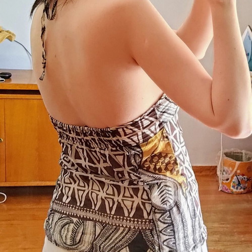 Halter top A.L.E. like new, 100% cotton, brown multicolor, XS