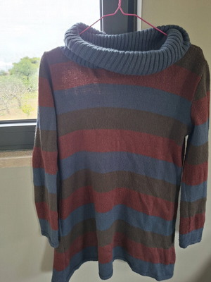 Helmi long sweater used, blue and brown