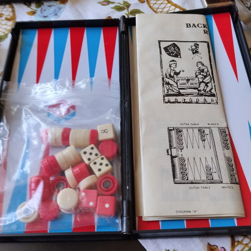 Vintage Evga Travel Backgammon set new, unused