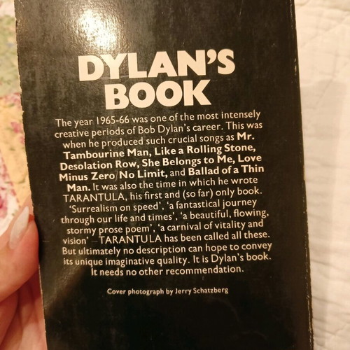Bob Dylan Tarantula book like new, collectible with handwritten note
