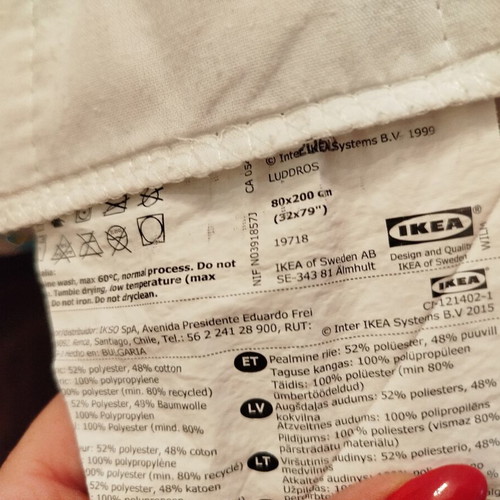 Luddros IKEA 80x200 cm mattress protector used, clean without stains