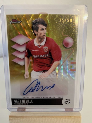 2025-26 Topps Finest Gary Neville Gold Auto #39/50 Manchester United