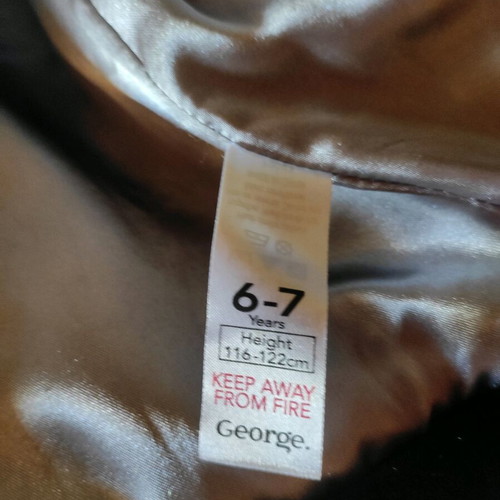 George kids faux fur jacket black like new for girl 6-7 years