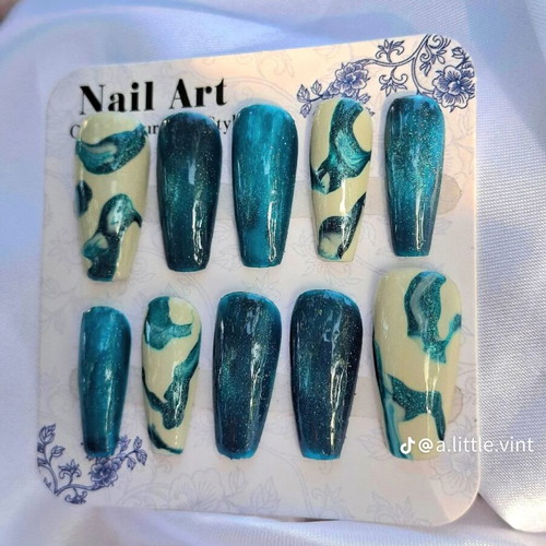 Summer Press On Nails with Application Tools new