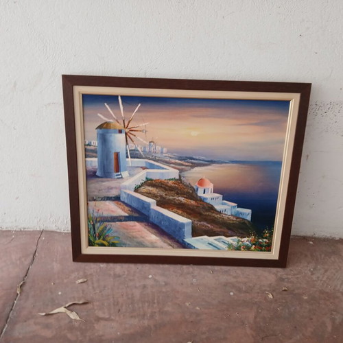 Oil painting landscape on canvas used