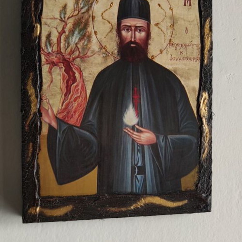 Saint Ephraim of Nea Makri religious icon like new, 30x20 cm, wood