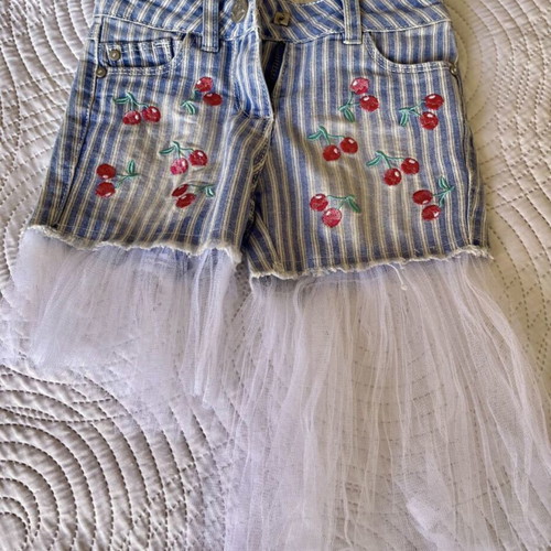 Shorts with tulle used, blue, size 98 cm for 3 years old