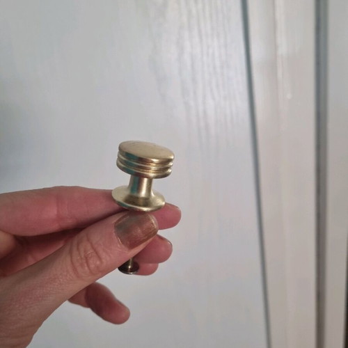 Knobs gold/brass matte finish, 27 pieces, like new