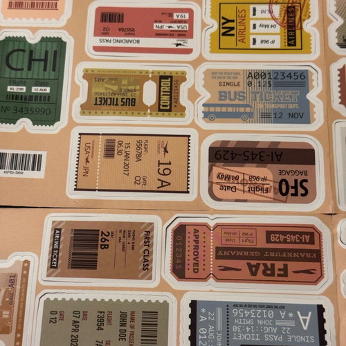 Travel stickers like new, pack of 60 pieces